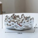 Silver textured ceramic bubble clouds ashtray – office smoking accessory by Decorbites