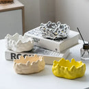Silver textured ceramic bubble clouds ashtray – office smoking accessory by Decorbites