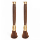 Silver textured espresso brush with wooden handle for kitchen cleaning by Decorbites