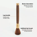 Silver textured espresso brush with wooden handle for kitchen cleaning by Decorbites