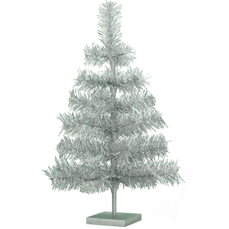 Silver Tinsel Christmas Tree