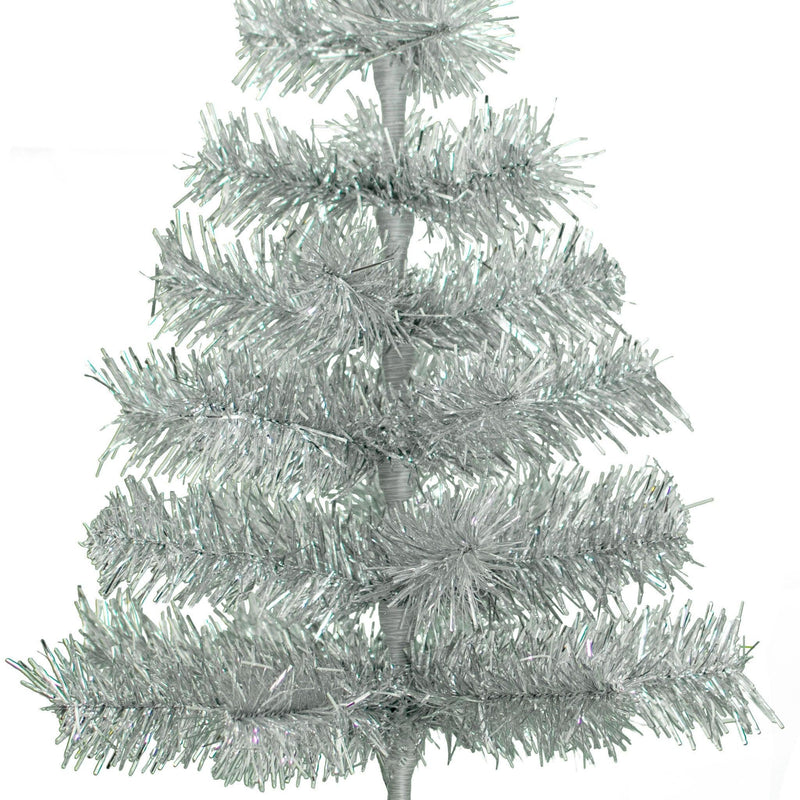 Silver Tinsel Christmas Tree