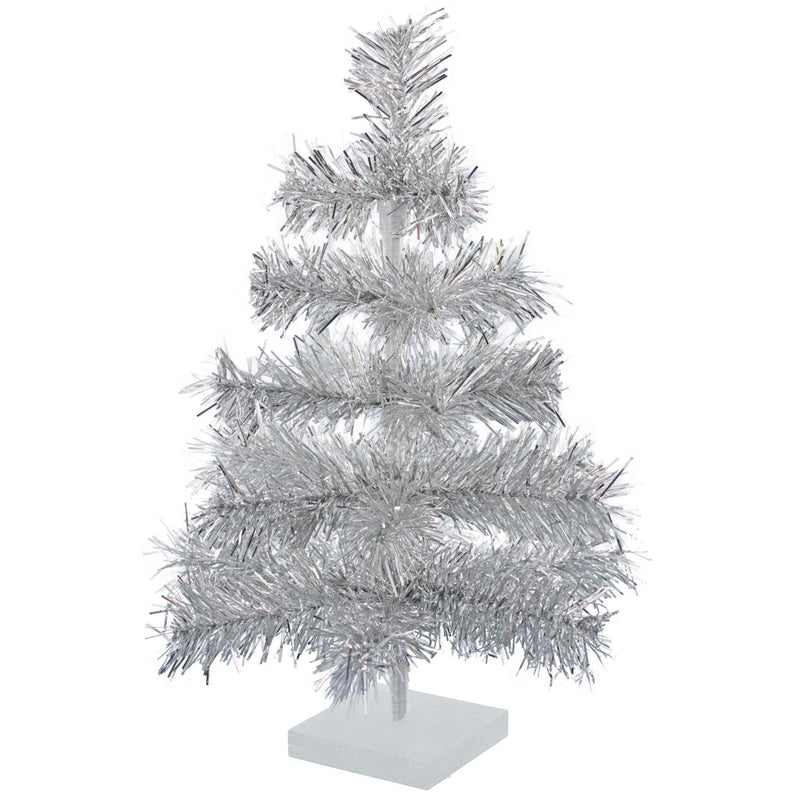 Silver Tinsel Christmas Tree