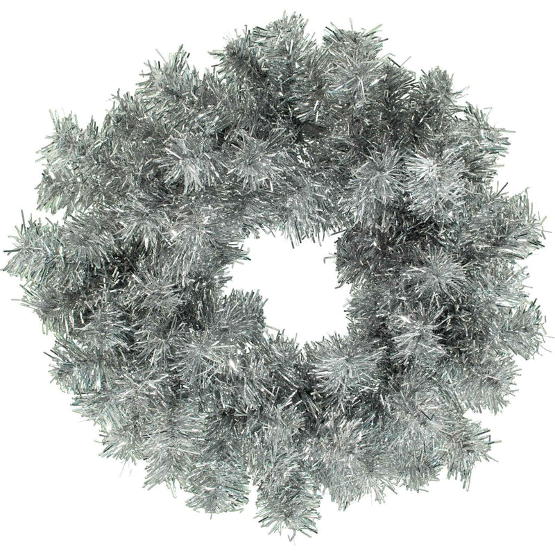 Silver Tinsel Christmas Wreaths