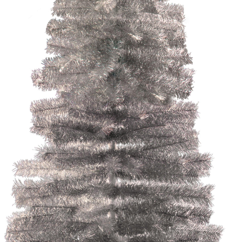 Silver Tinsel Pencil Tree