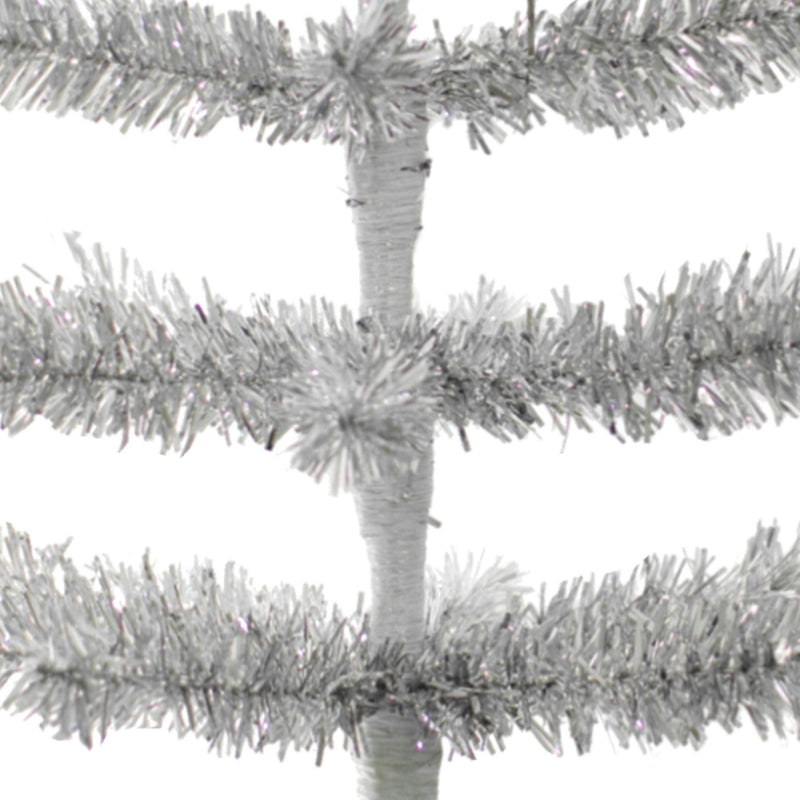 Silver Tinsel Tree with 1in Thin Brush