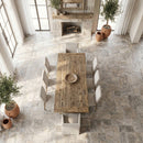 Silver Antique French Pattern Set Travertine Tile-Tumbled