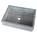 Grey Travertine Wall Mount Bathroom Sink Split Face 20x16