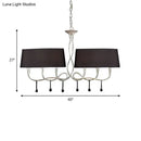 GobekUsa Classic Black/White Drum Fabric Island Ceiling Light with 6 Hanging Lights for Dining Room
