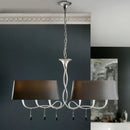 GobekUsa Classic Black/White Drum Fabric Island Ceiling Light with 6 Hanging Lights for Dining Room