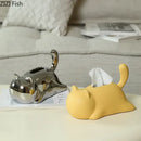 GobekUsa Cat Ceramic Tissue Box Modern Home Decor