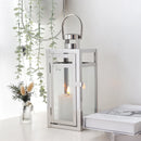 12'' High Metal Decorative Candle Lantern (Silver)