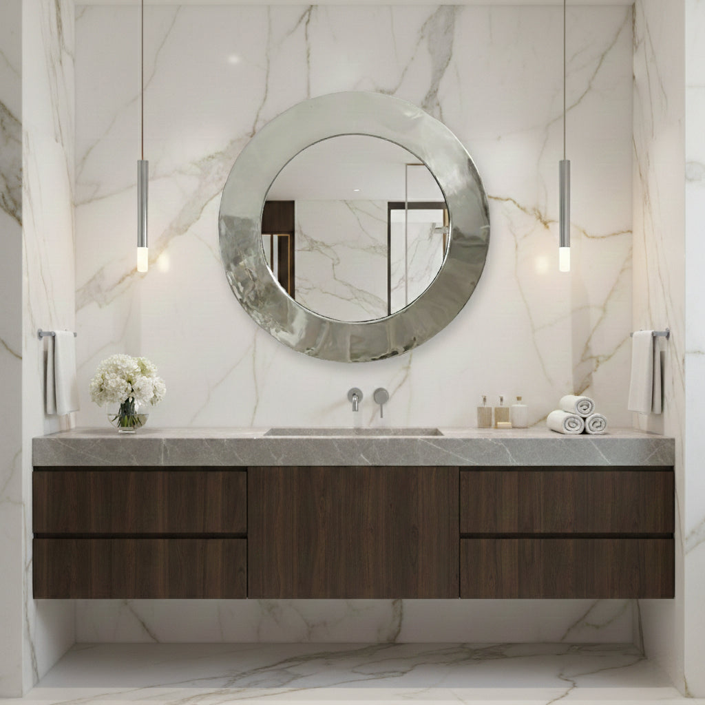 Black Brass Round Mirror, photo 7 of 12