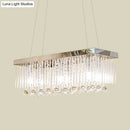 GobekUsa Simple Chrome Pendant Lighting with 4 Clear Glass Rods for Kitchen Island