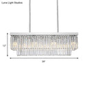 GobekUsa Simple Clear Crystal Block Island Light - 10 Lights - Rectangular Pendant, 31.5"/39" Wide