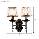GobekUsa Simple Crystal Prisms Cone Wall Lamp - Black Candlestick Design - 1/2-Head Wall Light