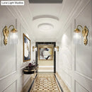 GobekUsa Simple Crystal Rod Wall Mount Light - Gold Sconce for Corridor