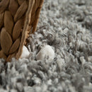 Simple High-Pile Rug Gray Living Room Robust