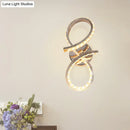 GobekUsa Simple LED Chrome Wall Mount Lamp with Cut Crystal Deco in Warm/White Light - Stylish Metal Number Wall Lighting Ideas
