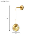 GobekUsa Simple Sphere Sconce Light - Clear Glass - Silver/Gold Wall Mount Fixture - Shattered Leaf - 6"/8" W