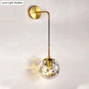 GobekUsa Simple Sphere Sconce Light - Clear Glass - Silver/Gold Wall Mount Fixture - Shattered Leaf - 6"/8" W