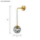 GobekUsa Simple Sphere Sconce Light - Clear Glass - Silver/Gold Wall Mount Fixture - Shattered Leaf - 6"/8" W
