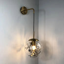 GobekUsa Simple Sphere Sconce Light - Clear Glass - Silver/Gold Wall Mount Fixture - Shattered Leaf - 6"/8" W