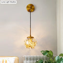 GobekUsa Simple Sphere Sconce Light - Clear Glass - Silver/Gold Wall Mount Fixture - Shattered Leaf - 6"/8" W