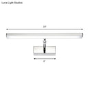 GobekUsa Simple Style Aluminum LED Sconce Wall Light in Chrome, customized Width (19"/23") - Warm/White Light