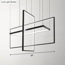 GobekUsa Simple Style Black Metal Rectangle LED Island Light - Warm/White/Natural Light Options, 23.5"/31.5"/38" Wide