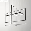 GobekUsa Simple Style Black Metal Rectangle LED Island Light - Warm/White/Natural Light Options, 23.5"/31.5"/38" Wide