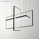GobekUsa Simple Style Black Metal Rectangle LED Island Light - Warm/White/Natural Light Options, 23.5"/31.5"/38" Wide