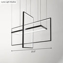 GobekUsa Simple Style Black Metal Rectangle LED Island Light - Warm/White/Natural Light Options, 23.5"/31.5"/38" Wide