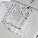 GobekUsa Simple Style Crystal Block Hanging Lamp Kit - 4-Light Chrome Island Fixture