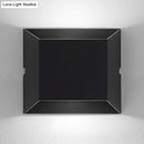 GobekUsa Simple Style Matte Black LED Wall Sconce Lamp with Metallic Squared Shade - Warm/White Lighting for Balcony