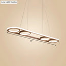 GobekUsa Simple Style Metal Island Lighting, Coffee LED Ceiling Pendant Light in Warm/White Light, 39"/47" Wide Oval