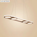 GobekUsa Simple Style Metal Island Lighting, Coffee LED Ceiling Pendant Light in Warm/White Light, 39"/47" Wide Oval