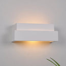 GobekUsa Simple Style White Rectangular Wall Washer Light for Bedroom - Plaster Wall Mounted Lamp