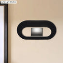 GobekUsa Simple Stylish Oval Shade Wall Lamp with Warm/White LED Lighting in Black/Grey