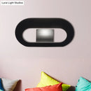 GobekUsa Simple Stylish Oval Shade Wall Lamp with Warm/White LED Lighting in Black/Grey