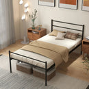 Twin Size Metal Bed Frame Platform with Headboard by LJGDeals
