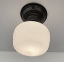 Antique Opal Simple Milk Glass Schoolhouse Ceiling Light | 6" Semi-Flush