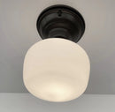 Antique Opal Simple Milk Glass Schoolhouse Ceiling Light | 6" Semi-Flush by The Lamp Goods