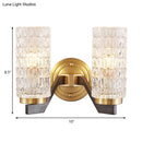 GobekUsa Simplicity Crystal Flush Wall Sconce with 2 Lights - Brass Bedside Fixture