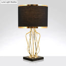 GobekUsa Simplicity Drum Nightstand Lamp: Fabric Table Lighting with Marble Base