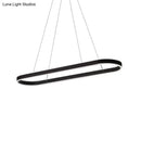 GobekUsa Simplicity Ellipse LED Island Pendant Acrylic Ceiling Light - Black/White/Gold, Width Options: 31.5"/39"/47