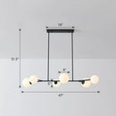 GobekUsa Simplicity Opal Glass Molecular Island Suspension Light for Dining Rooms