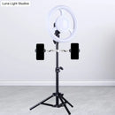 GobekUsa Simplicity Ring Make-Up Light Metal Phone Holder with USB LED Fill-in Flash in Black