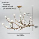 GobekUsa Simulation Iron Tree Branch Bubble Chandelier