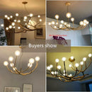 GobekUsa Simulation Iron Tree Branch Bubble Chandelier